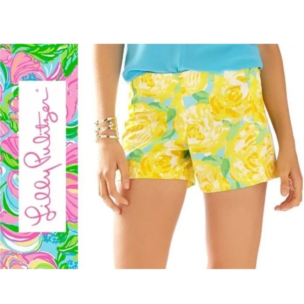 Lilly Pulitzer First Impression Deenie Shorts Sunglow Yellow 5” Inseam - Picture 1 of 12